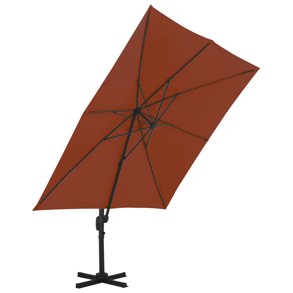 vidaXL Parasol wiszący z aluminiowym słupkiem, 300x300 cm, terakota