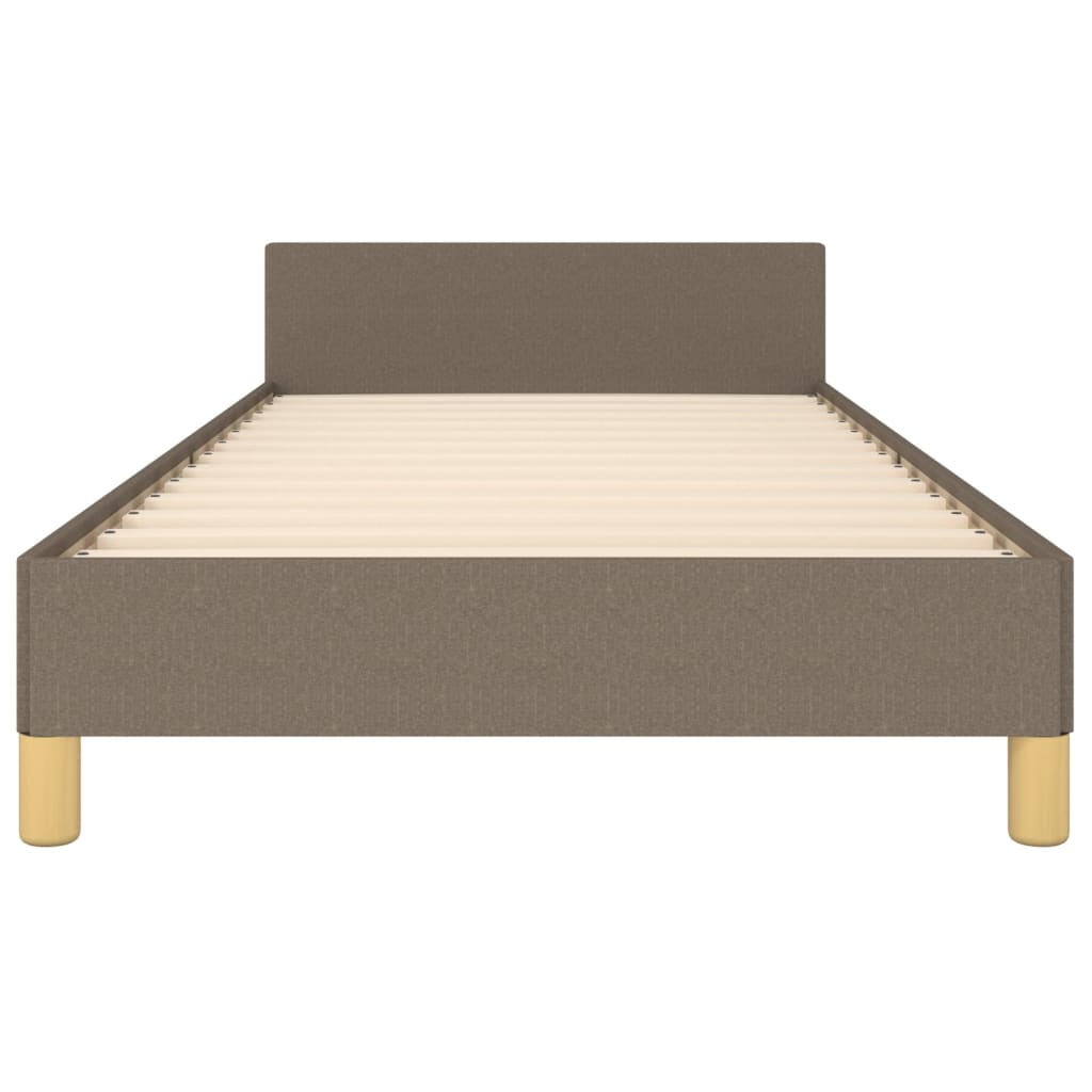 vidaXL Rama łóżka z zagłówkiem, kolor taupe, 90x200 cm, obita tkaniną