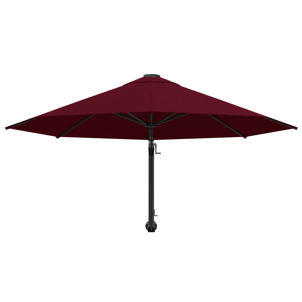 vidaXL Parasol ścienny na metalowym słupku, 300 cm, burgund