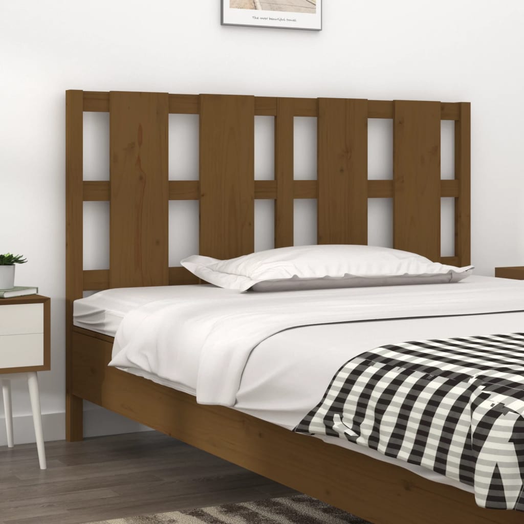 vidaXL Wezgłowie łóżka, miodowy brąz, 140,5x4x100 cm, drewno sosnowe