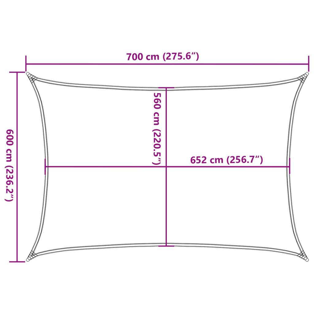 vidaXL Żagiel przeciwsłoneczny, piaskowy, 7x6 m, 100% poliester