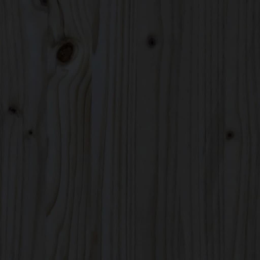 vidaXL Wezgłowie łóżka, czarne, 185x3x110 cm, lite drewno sosnowe