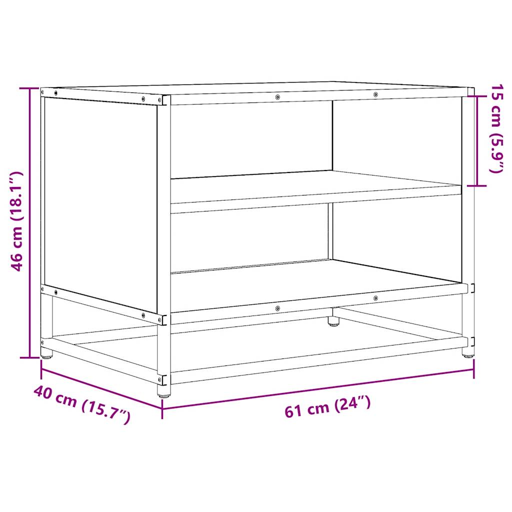 vidaXL Szafka pod TV, czarna, 61x40x46 cm, materiał drewnopochodny