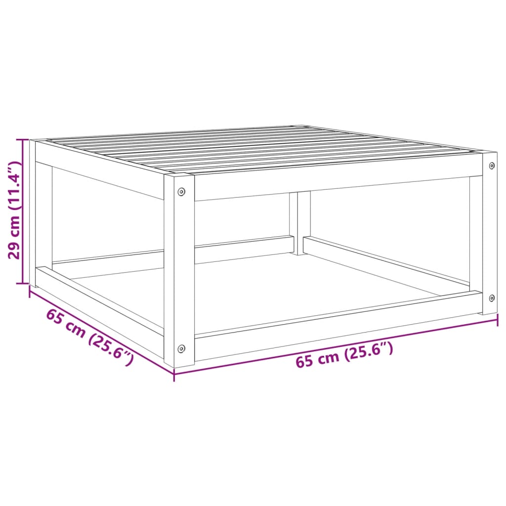 vidaXL Stolik ogrodowy, 65x65x29 cm, lite drewno akacjowe