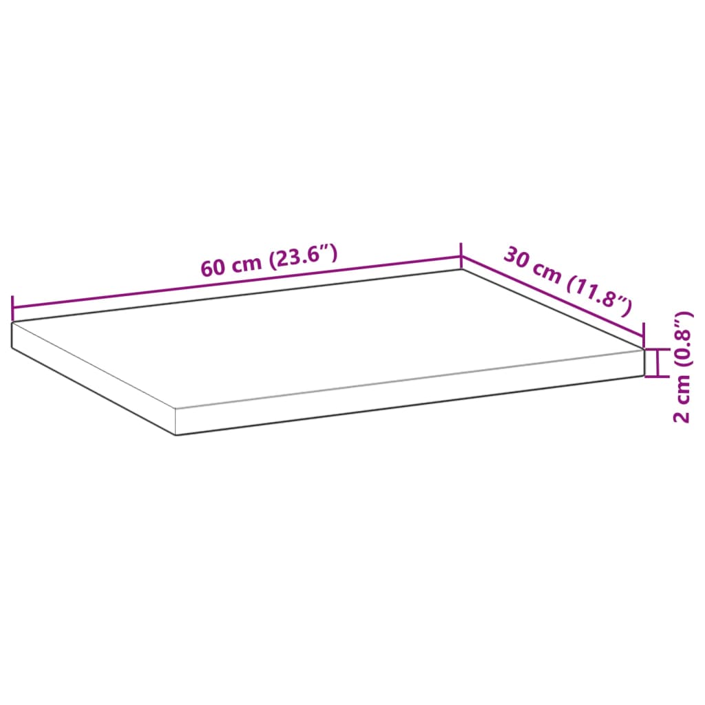 vidaXL Półki ścienne, 3 szt., 60x30x2 cm, surowe lite drewno akacjowe