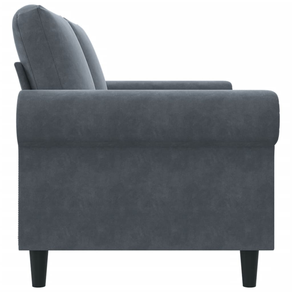 vidaXL Sofa 2-osobowa, ciemnoszary, 140 cm, tapicerowana aksamitem