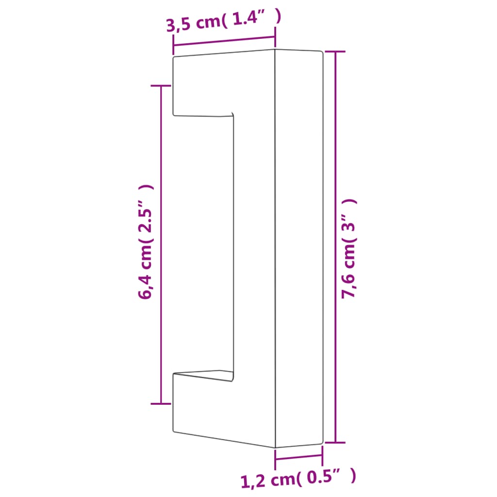 vidaXL Uchwyty do szafek, 10 szt., czarne, 64 mm, stal nierdzewna