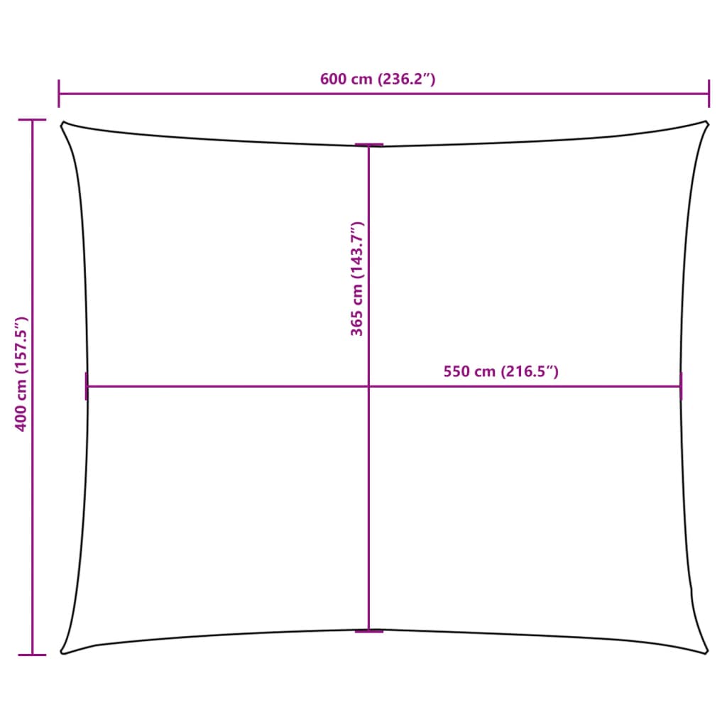 vidaXL Prostokątny żagiel ogrodowy z tkaniny Oxford, 4x6 m, czarny