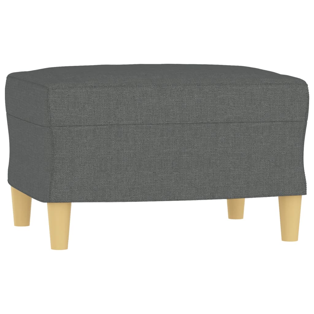 vidaXL 3-osobowa sofa z podnóżkiem, ciemnoszary, 180 cm, tkaniną