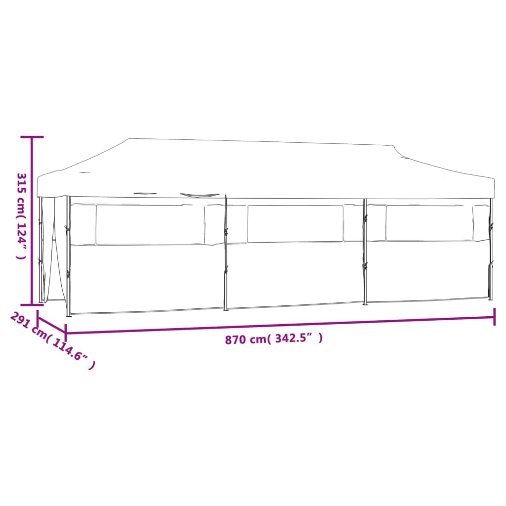 vidaXL Składany namiot z 8 ścianami bocznymi, 3 x 9 m, kremowy