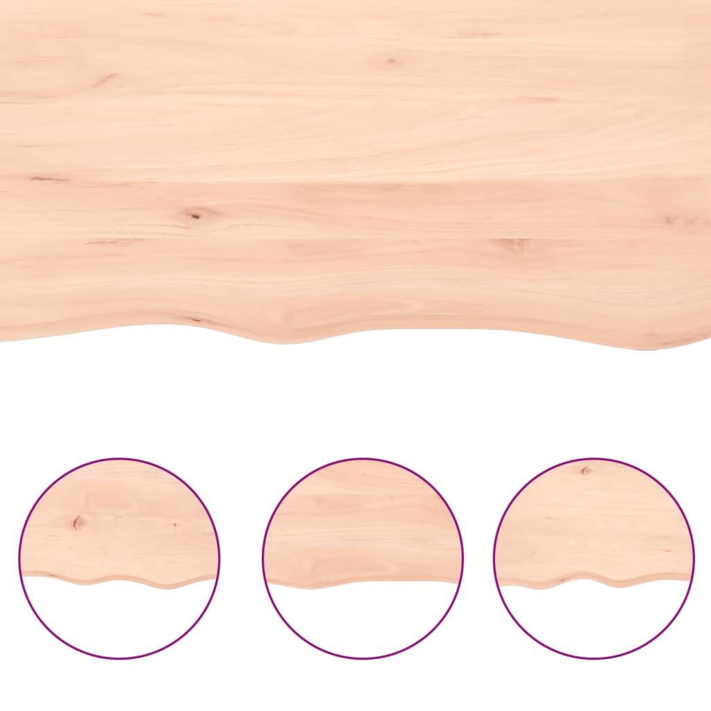 vidaXL Blat stołu, 120x40x(2-6) cm, surowe lite drewno dębowe