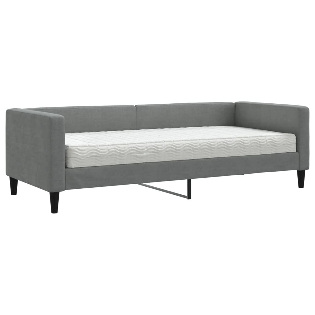 vidaXL Sofa z materacem do spania, ciemnoszara, 80x200 cm, tkanina