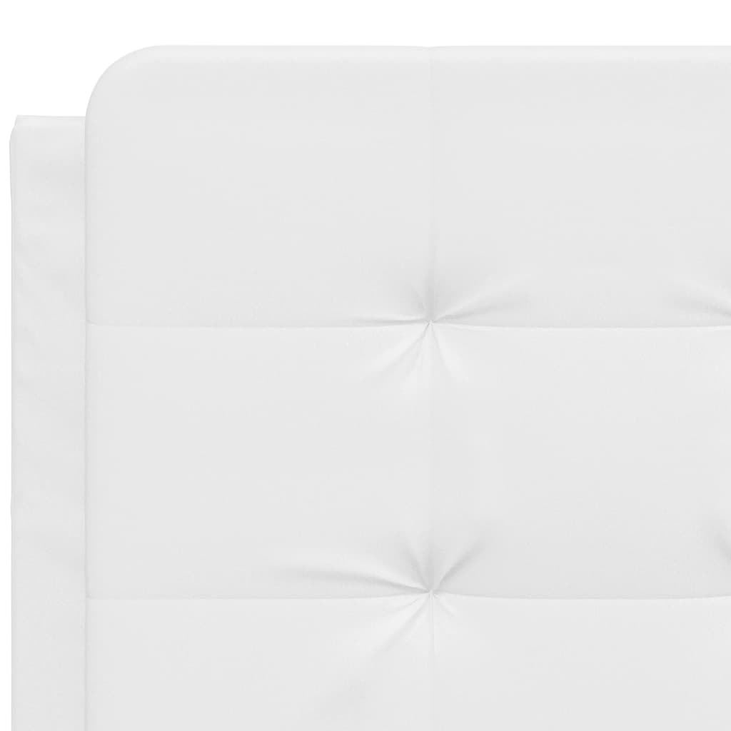vidaXL Rama łóżka z LED, biała, 120x200 cm, sztuczna skóra