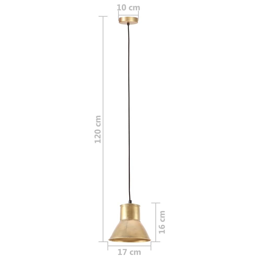 vidaXL Lampa wisząca, 25 W, kolor mosiądzu, okrągła, 17 cm, E27