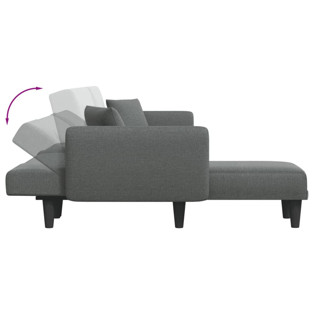 vidaXL Sofa rozkładana L, ciemnoszara, 275x140x70 cm, tkanina