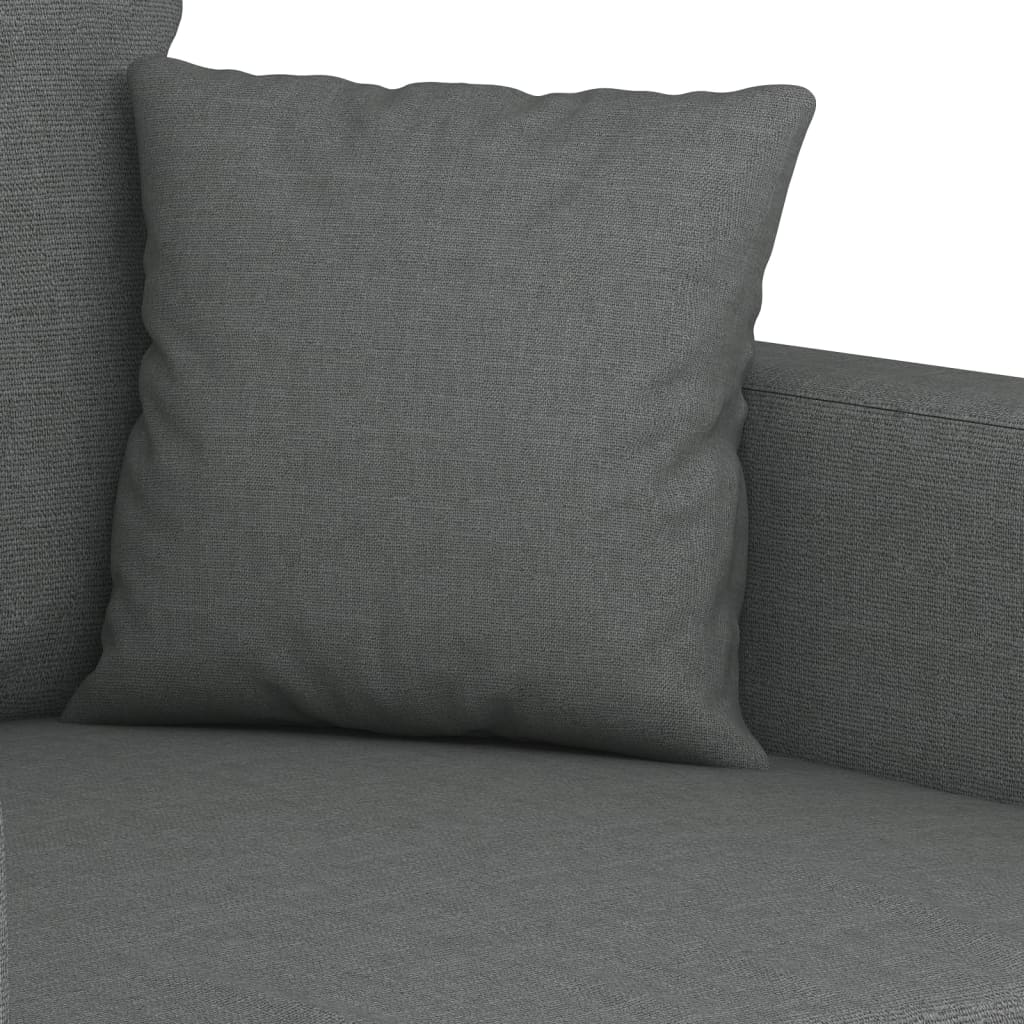 vidaXL Sofa 2-osobowa, ciemnoszara, 120 cm, tapicerowana tkaniną