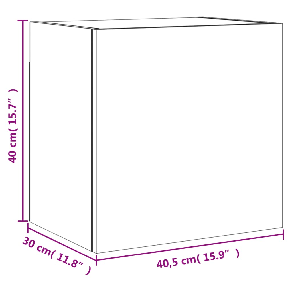 vidaXL Ścienna szafka TV, szarość betonu, 40,5x30x40 cm