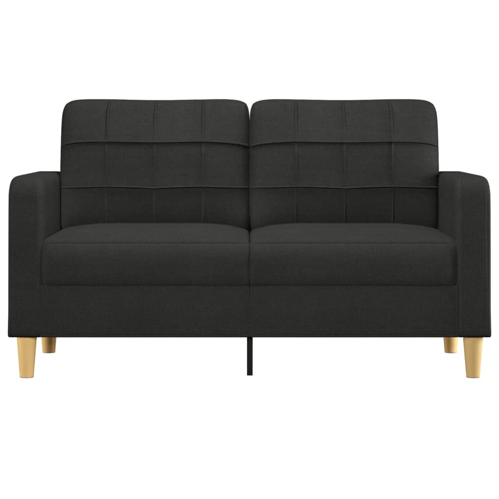 vidaXL Sofa 2-osobowa, czarna, 140 cm, tapicerowana tkaniną