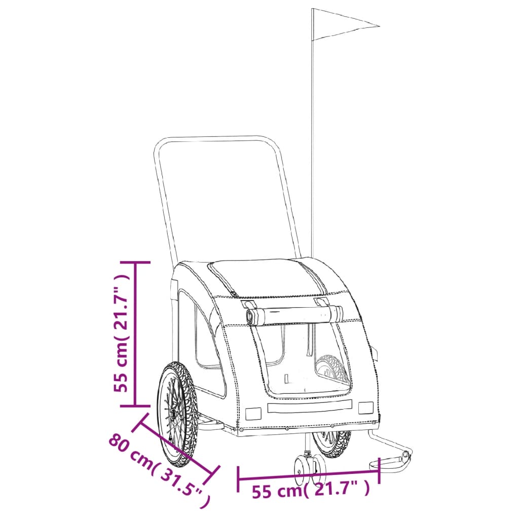 vidaXL Przyczepka rowerowa dla zwierząt, tkanina Oxford i żelazo