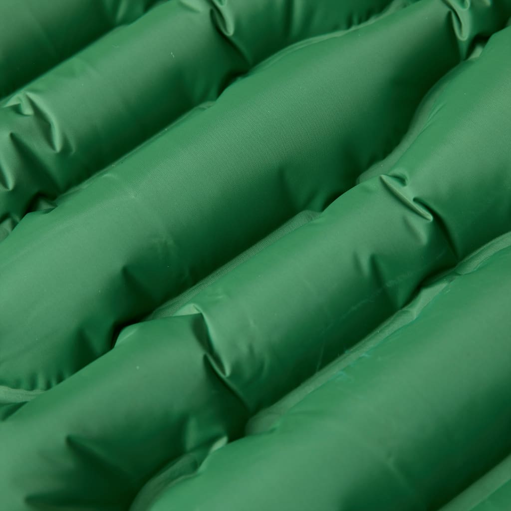 vidaXL Materac samopompujący z poduszką, 1-osobowy, zielony