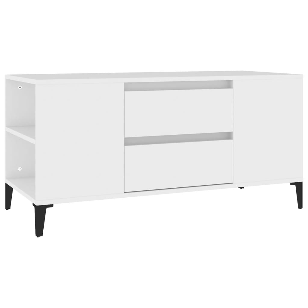 vidaXL Szafka pod TV, biała, 102x44,5x50 cm, materiał drewnopochodny