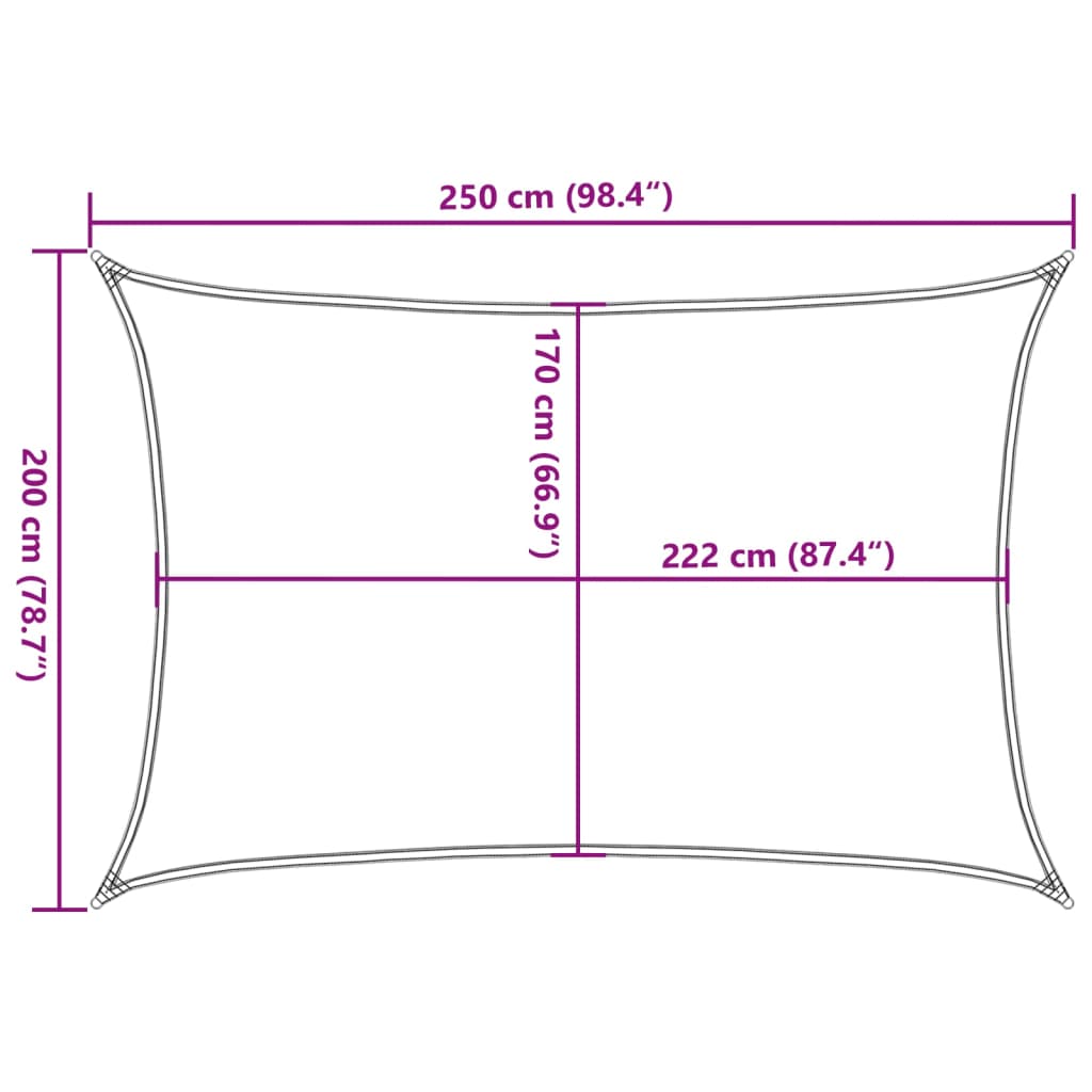 vidaXL Żagiel przeciwsłoneczny, jasnoszary, 2,5x2 m, 100% poliester