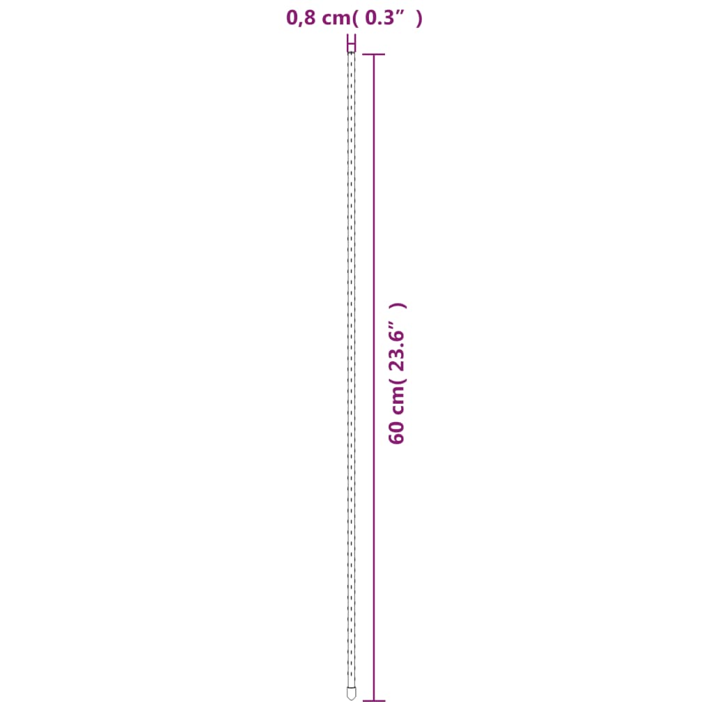 vidaXL Podpórki do roślin, 30 szt., zielone, 60 cm, stalowe