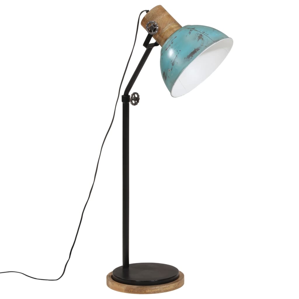 vidaXL Lampa stojąca, 25 W, postarzany niebieski, 30x30x100-150cm, E27