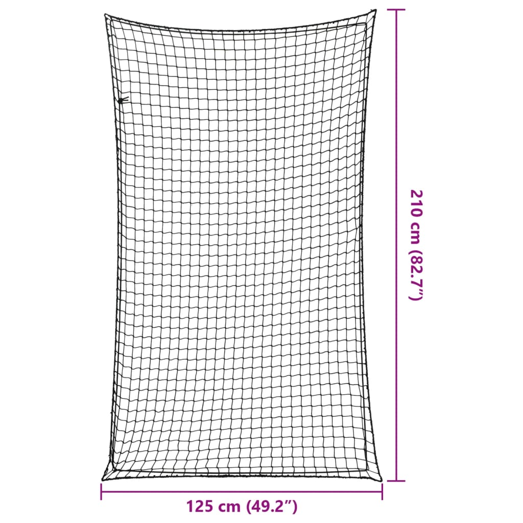 vidaXL Siatka na przyczepę, z elastyczną linką, czarna, 2,1x1,25 m, PP