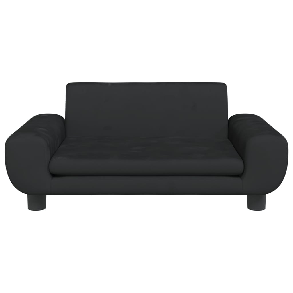 vidaXL Sofa dla dzieci, czarna, 70x45x33 cm, aksamit