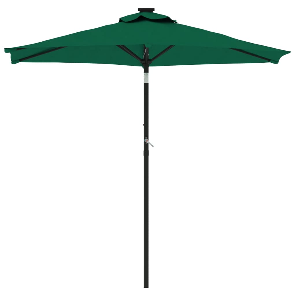 vidaXL Parasol ogrodowy na stalowym słupku, zielony, 225x225x212 cm