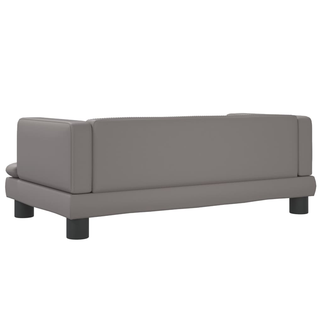 vidaXL Sofa dla dzieci, szara, 80x45x30 cm, sztuczna skóra