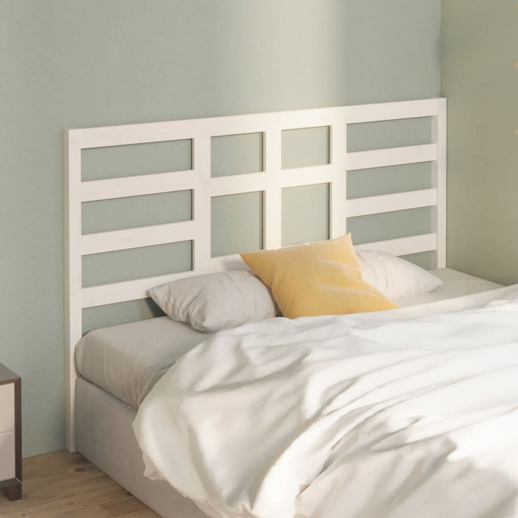 vidaXL Wezgłowie łóżka, białe, 146x4x104 cm, lite drewno sosnowe