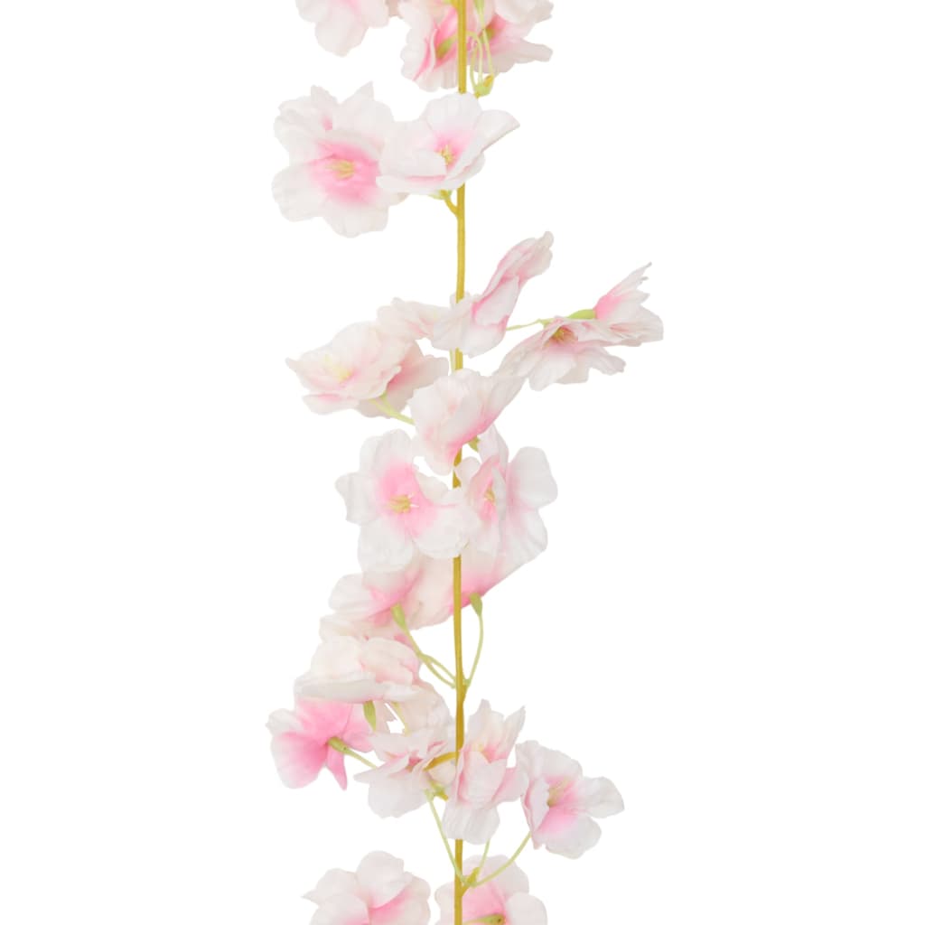 vidaXL Sztuczne girlandy kwiatowe, 6 szt., jasny róż, 180 cm