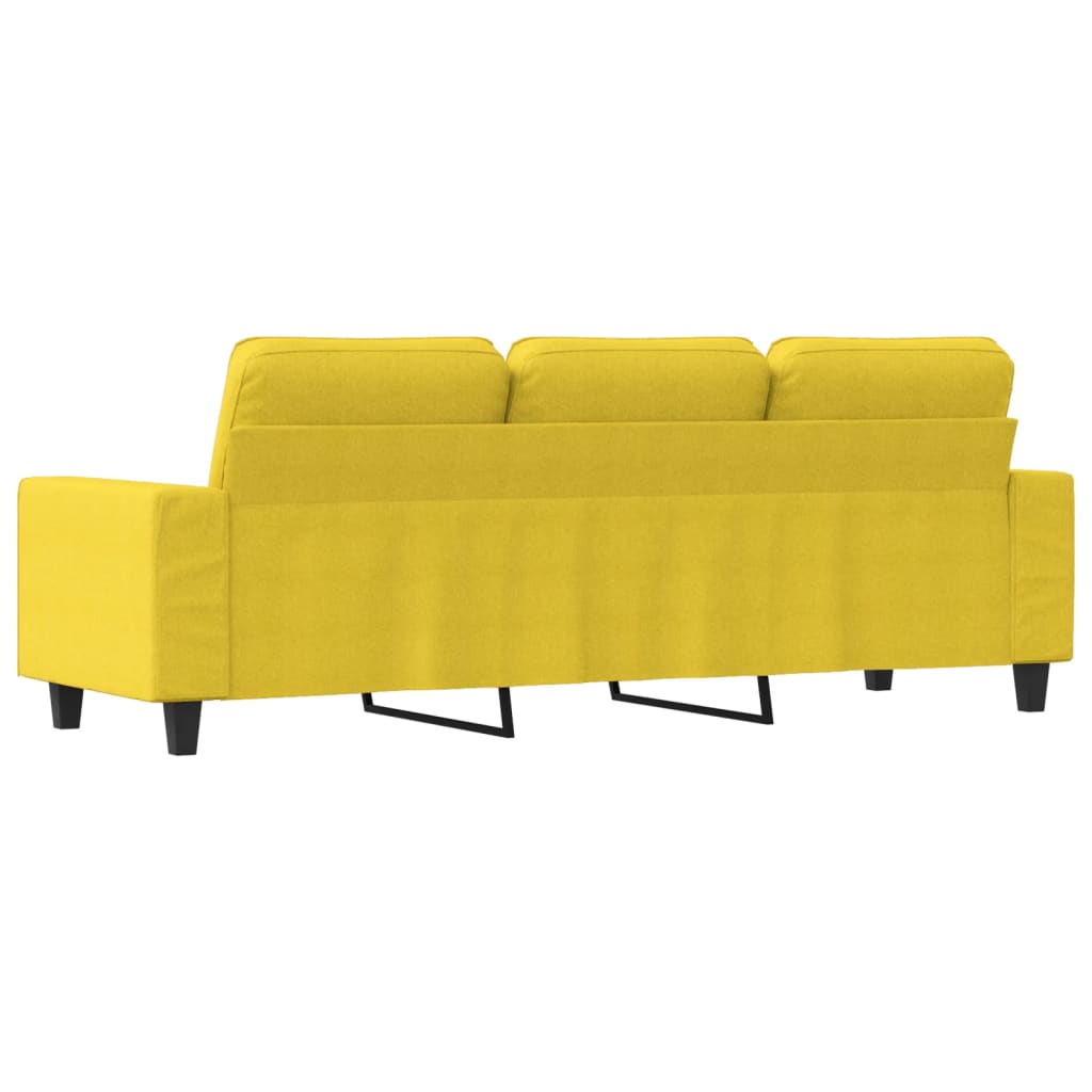 vidaXL Sofa 3-osobowa, jasnożółta, 180 cm, tapicerowana tkaniną