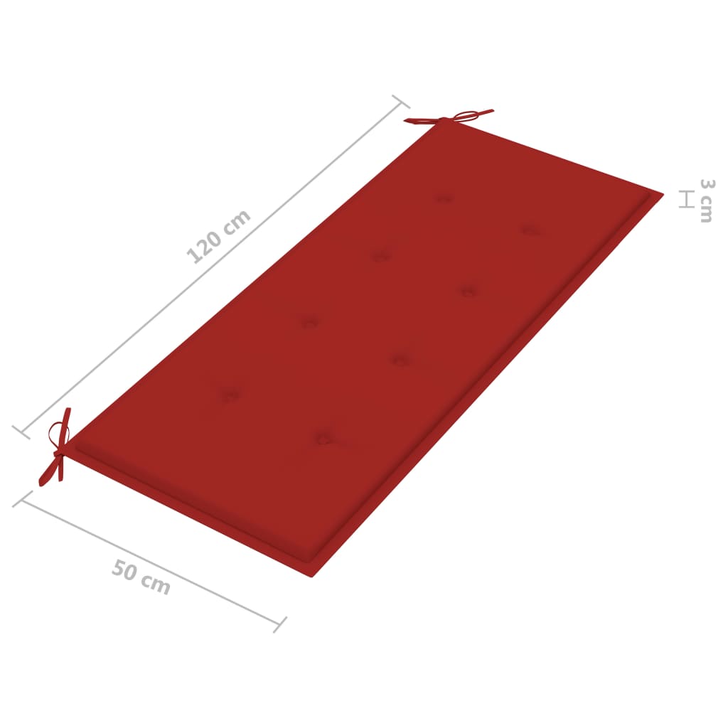 vidaXL 2-os. ławka ogrodowa z poduszką, 120 cm, szara, eukaliptus