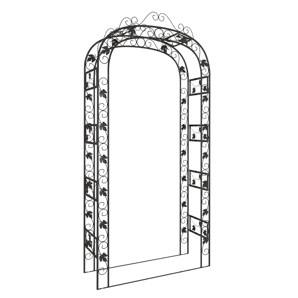 vidaXL Pergola ogrodowa, czarna, 116x45x240 cm, stalowy