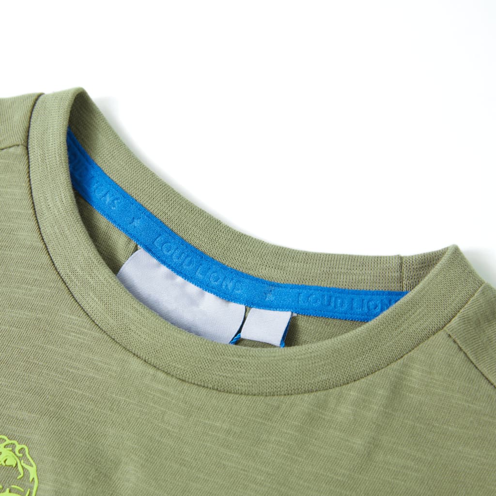 Koszulka dziecięca z krótkimi rękawami, jasne khaki, 116