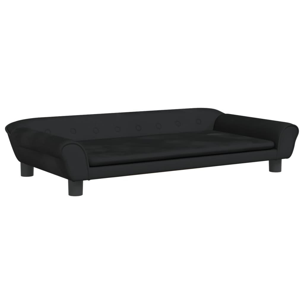 vidaXL Sofa dla dzieci, czarna, 100x50x26 cm, aksamit