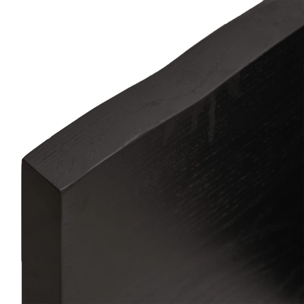 vidaXL Półka, ciemnobrązowa, 140x50x(2-4) cm, wykończone drewno dębowe