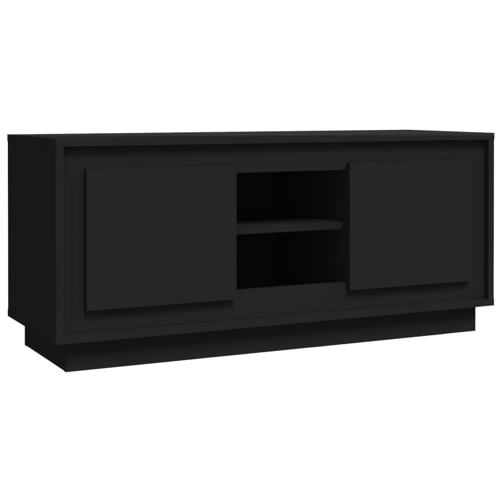 vidaXL Szafka pod TV, czarna, 102x35x45 cm, materiał drewnopochodny