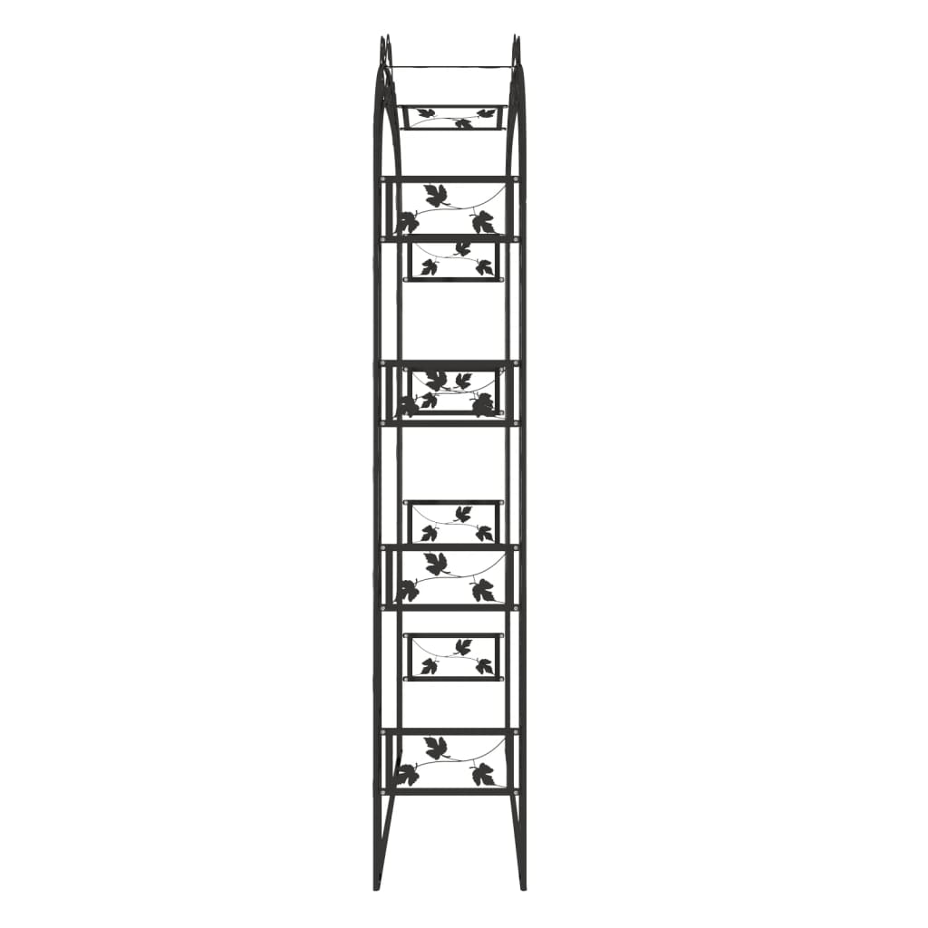 vidaXL Pergola ogrodowa, czarna, 116x45x240 cm, stalowy