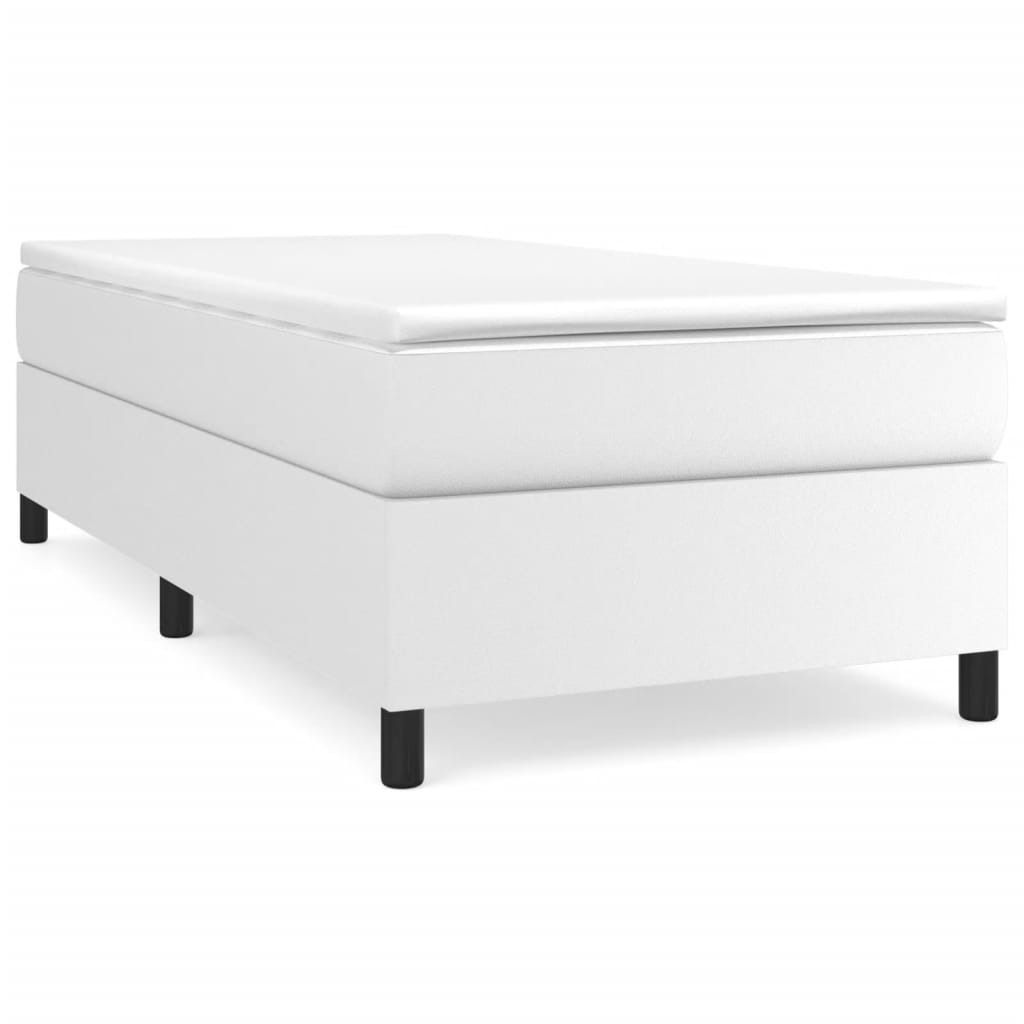 vidaXL Rama łóżka, biała, 90x190 cm, sztuczna skóra