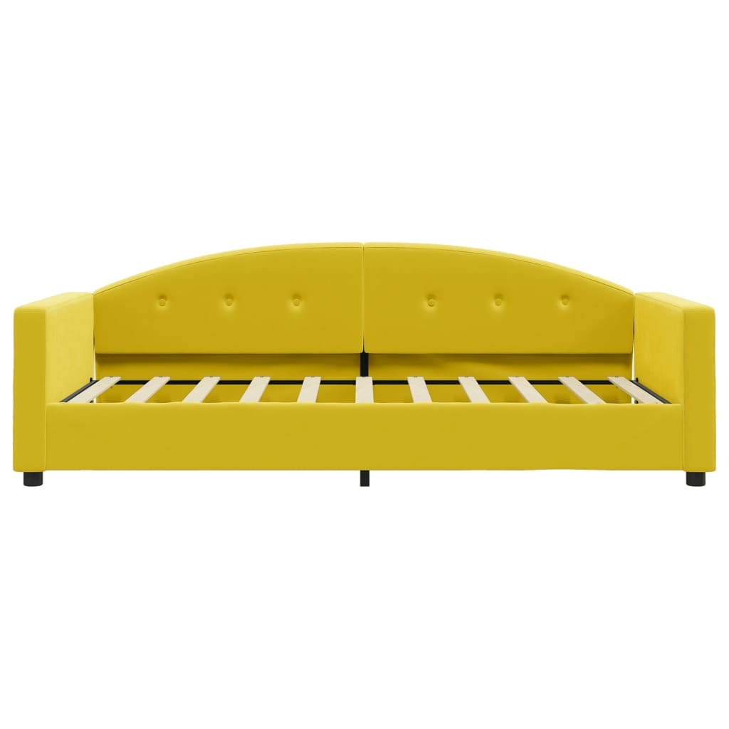 vidaXL Sofa z funkcją spania, żółta, 80x200 cm, obita aksamitem