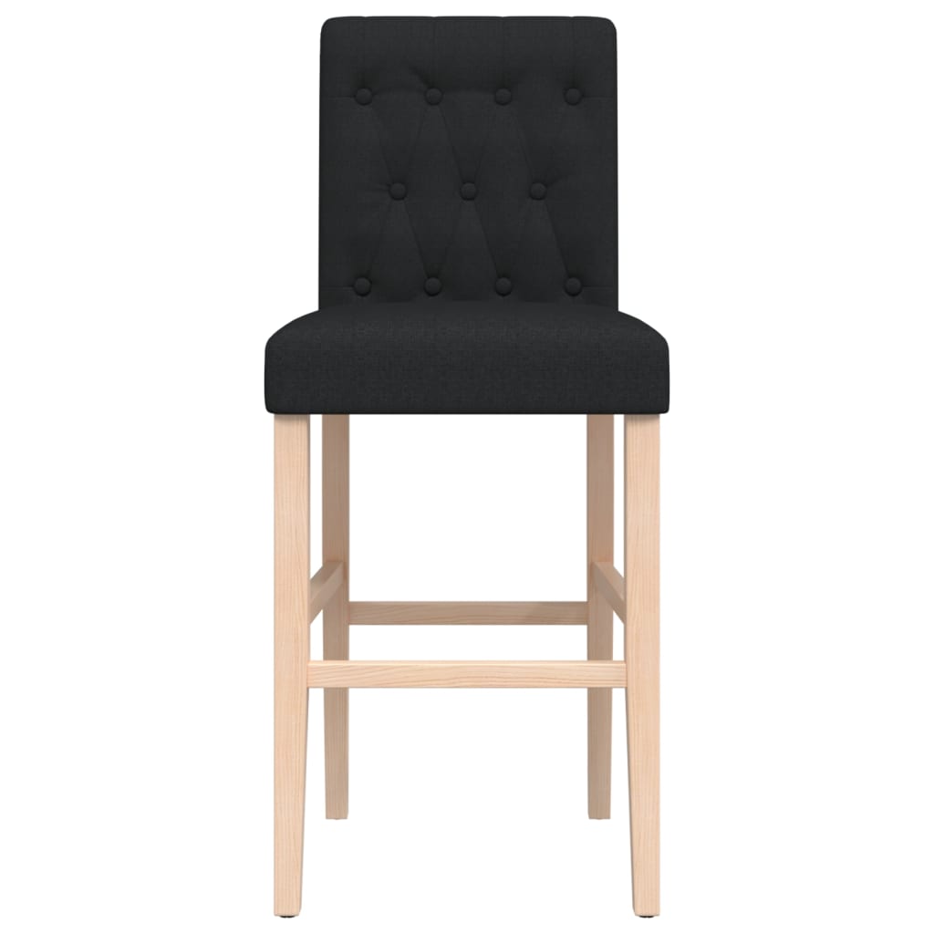 vidaXL Krzesła barowe, 2 szt., lite drewno kauczukowe i tkanina