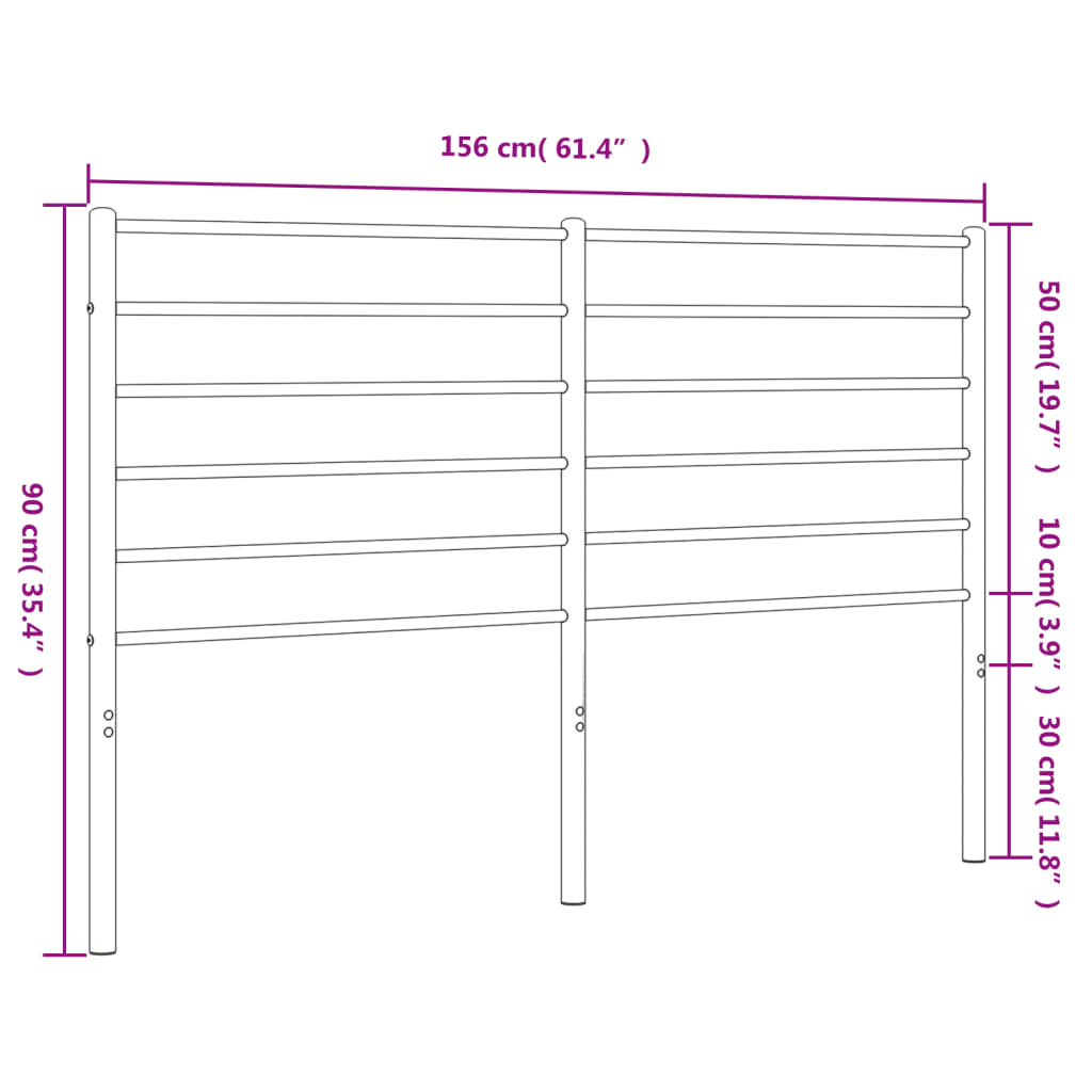 vidaXL Metalowe wezgłowie, białe, 150 cm