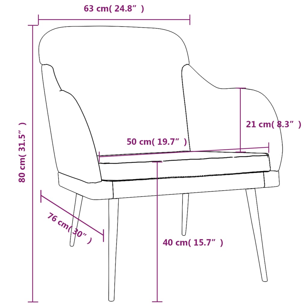 vidaXL Fotel, jasnoszary, 63x76x80 cm, obity aksamitem