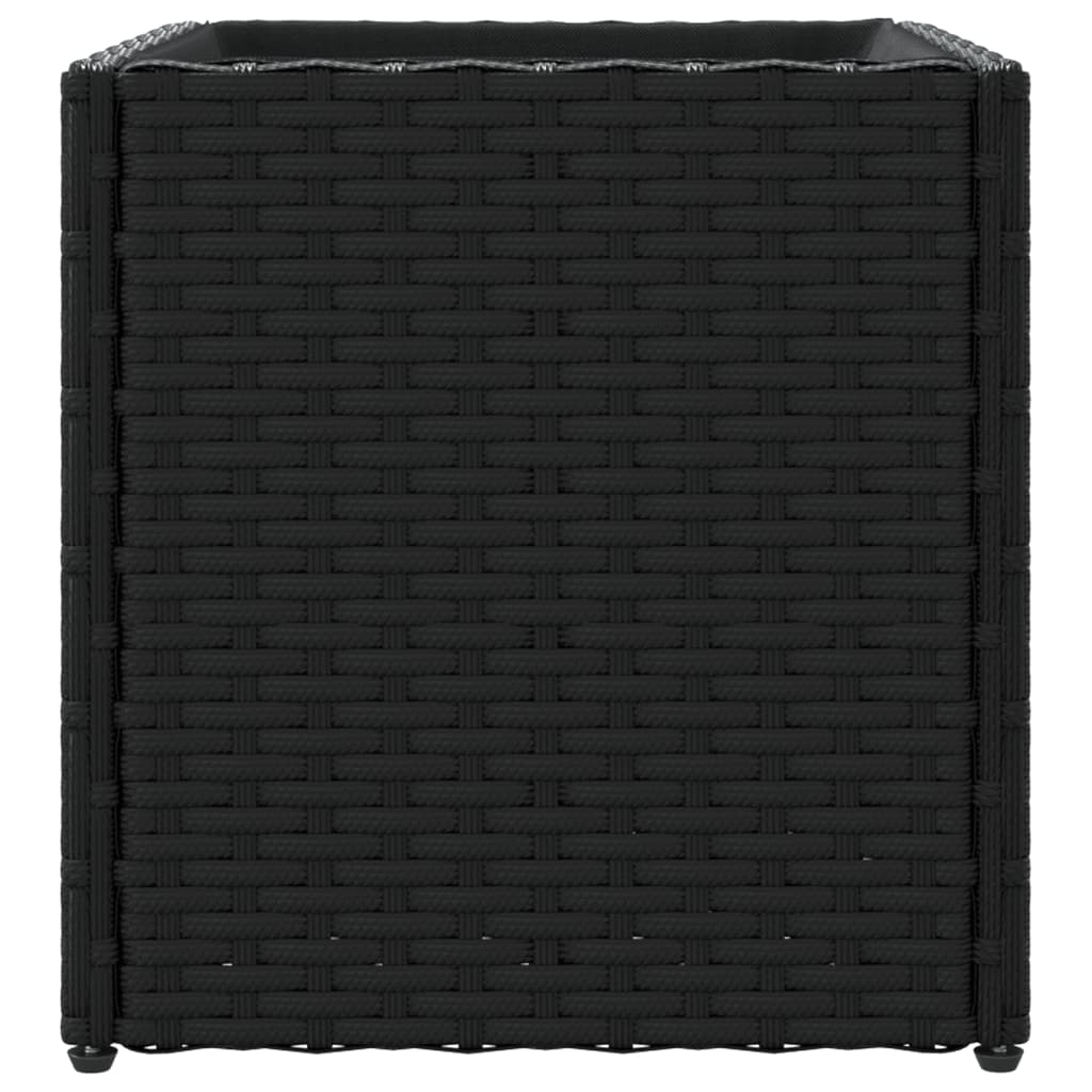 vidaXL Donica ogrodowa, czarna, 36x30x32 cm, rattan PE