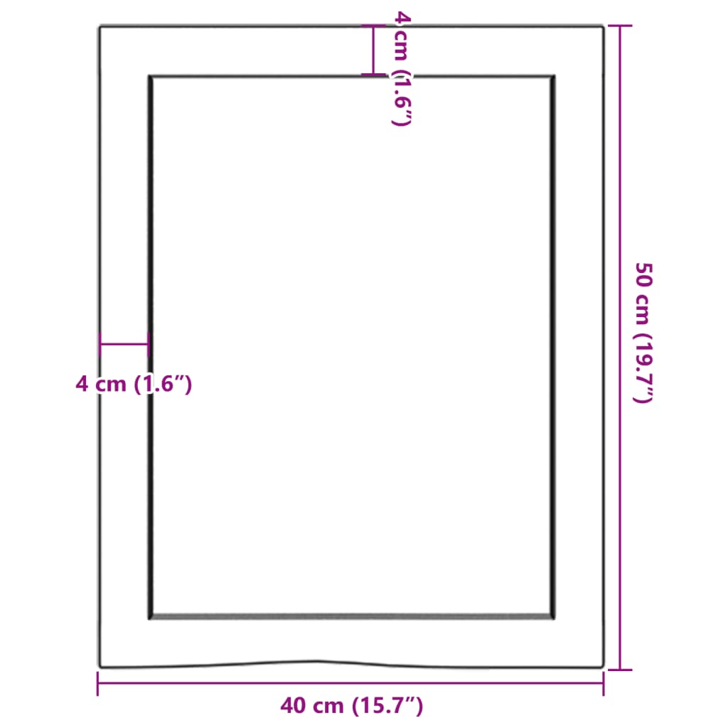 vidaXL Półka, 40x50x(2-4) cm, surowe lite drewno dębowe