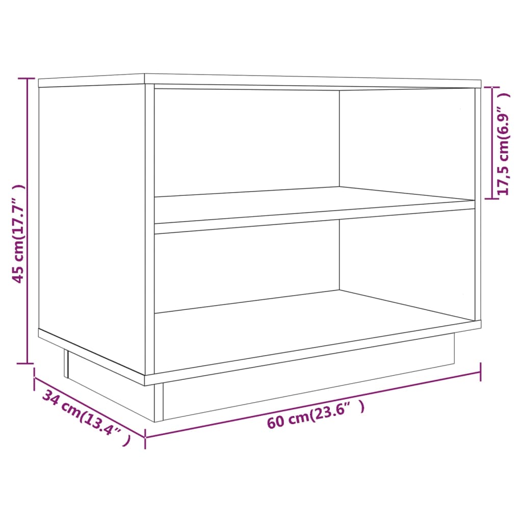 vidaXL Szafka na buty, szara, 60x34x45 cm, lite drewno sosnowe